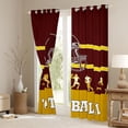 thumbnail image 3 of Feelyou Cartoon Rugby Athlete Blackout Curtains Set of 2 (52x84 Each), Brown Gold Stripe Line Window Curtains, Est Sleep Sports Soccer Curtains and Drapes, Blackout Curtains Room Decor, 3 of 6