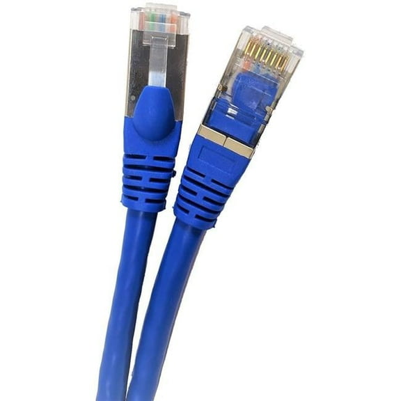 Micro Connectors E11-100BL 100 ft. CAT 7 SFTP Double Shielded RJ45 Snagless Ethernet Cable, Blue