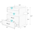 thumbnail image 7 of Sesslife White Nightstand with LED Lights Strips, Bedside Table with Charging Station, Modern End Side Table, Versatile Nightstand with Drawers, Side Table for Home and Office, 7 of 7