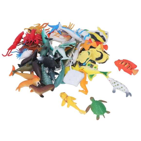 Mini figuras de animales, 48 piezas de juguetes de animales marinos, juguetes de animales marinos, juguetes oceánicos, mejoran tu experiencia