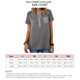 thumbnail image 5 of Camiseta con cuello redondo para mujer, camiseta de manga corta con bloques de color y cuello redondo, color gris oscuro XXL, 5 of 6