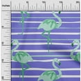 thumbnail image 2 of oneOone Cotton Cambric Medium Purple Fabric Tropical Flamingo With Stripes Diy Clothing Quilting Fabric Print Fabric By Yard 56 Inch Wide, 2 of 4