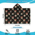 thumbnail image 2 of Black Skull Flower Mushroom Pattern Hooded Bath Towel，50"x30" for Ages 3 To 12 Kids, Quick Dry Lightweight Soft Microfiber Hood Beach Towel Cover Up for Kids, 2 of 7