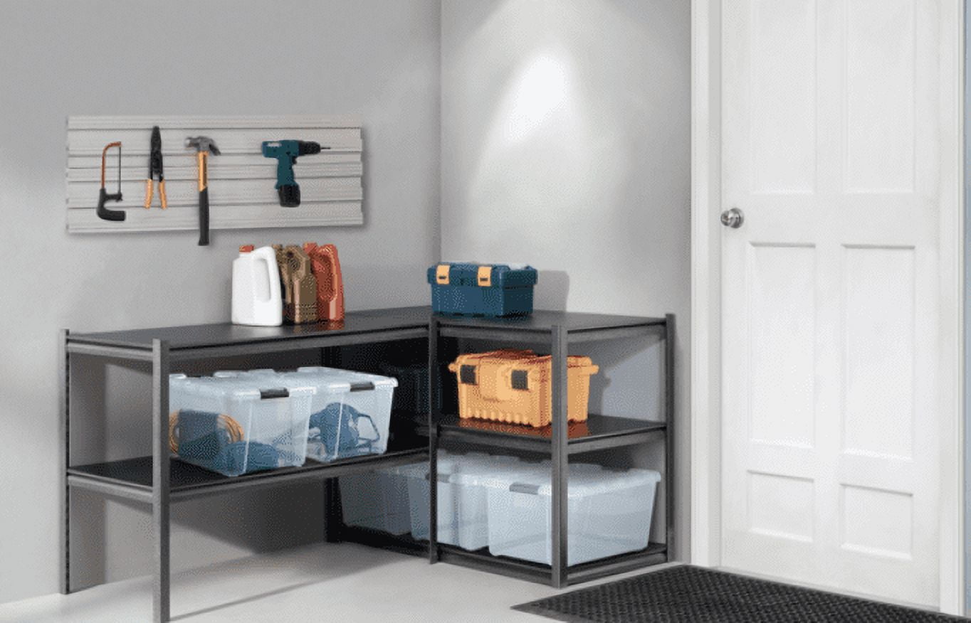 Gorilla 5-Shelf Heavy Duty Z-Beam Steel Shelving Unit, 48"W x 24"D x 72"H, Black