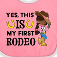 thumbnail image 4 of Inktastic Yes, This is My First Rodeo- Cowgirl in Hat and Boots Girls Baby Bib, 4 of 4