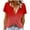 Red, variant on AherBiu Summer Tops for Women Button Notch V Neck Short Sleeve Top Tees Gradient Color Tshirt Blouse
