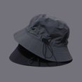 thumbnail image 4 of Men Sun Hat Solid Color Anti-UV Unisex Flat Top Sunscreen Lady Fisherman Hat Outdoor Hat, 4 of 10