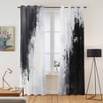 thumbnail image 2 of Black Gray White Kitchen Curtains 84 Inch Length, Minimalism Abstract Ombre Aesthetic Grommet Top Bedroom Living Room Curtains, Light Filtering Cafe Curtain Drapes 2 Panels Set 84''x84'', 2 of 9