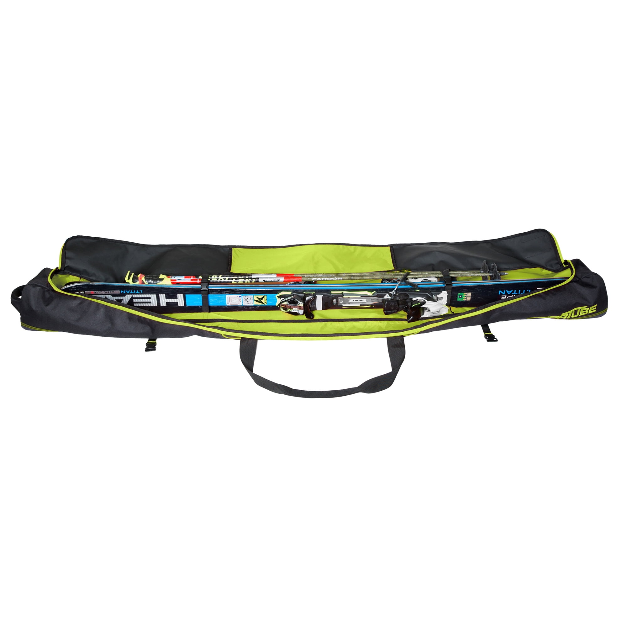 Sportube Traveler Padded 6 Foot Single Pair Ski Pole Bag Black Green Walmart