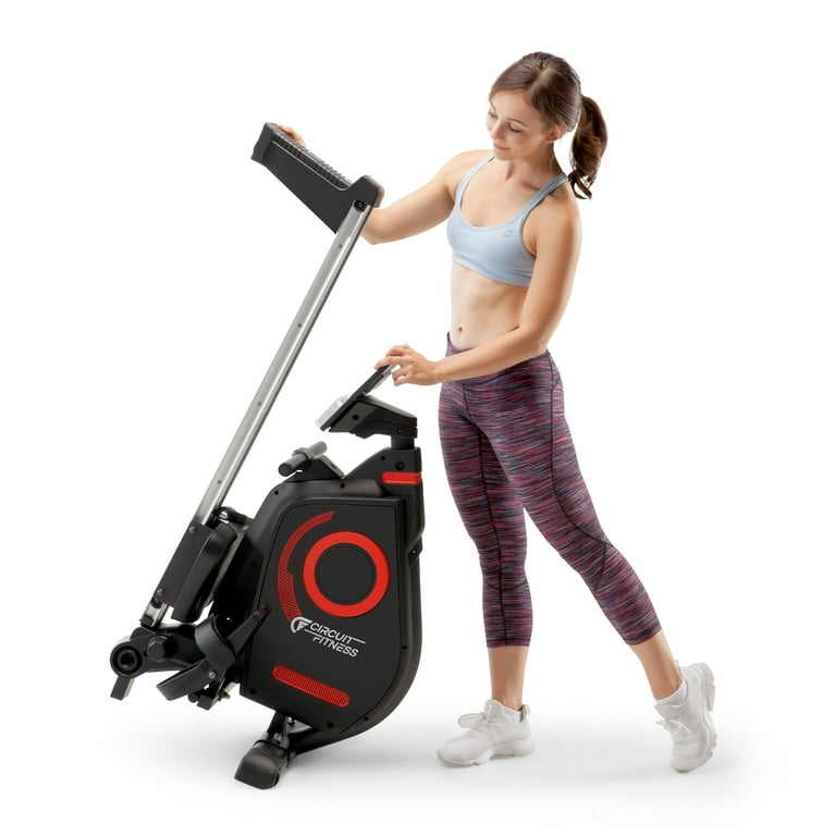 CIRCUIT FITNESS Deluxe Foldable Magnetic Rowing Machine with 8 Resistance Settings Bluetooth AMZ 979RW BT Walmart