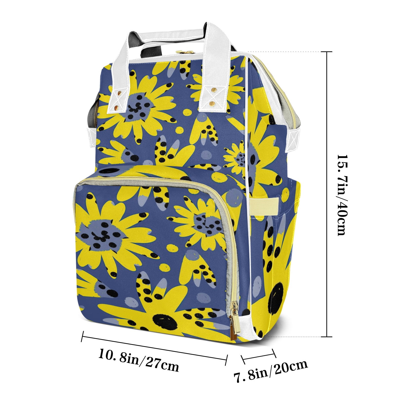 Abstract Flowers Diaper Backpack ? Large Capacity, Insulated Baby Bottle Pocket, Multifunctional Mommy Bag for Boys & Girls