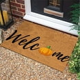 thumbnail image 4 of EQWLJWE Halloween Welcome Mats,Halloween Easter Rug,Rustic Pumpkins Entrance Doormats,Pumpkins Non Slip Bath Mat,Decorative Entrance Rugs Carpet for Floor/Indoor/Outdoor/Front Door/Bathroom, 4 of 9