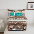 thumbnail image 5 of Catabedysis Teal Camper Print Twin Comforter Sets,Retro Camping Rv Bedding Set For Boys,Multicolor,Reversible,2 Pieces,1 Comforter and 1 Pillowcase, 5 of 7