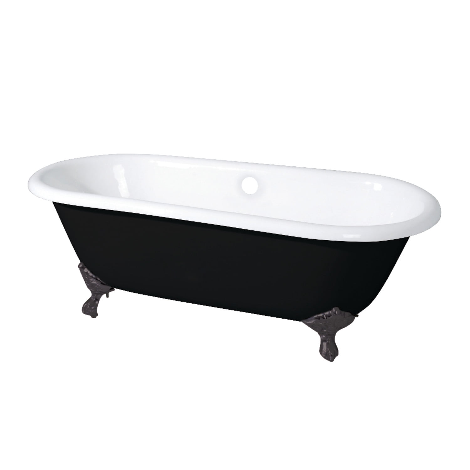 Aqua Eden 66Inch Double Ended Clawfoot Tub with Feet No Faucet Drillings
