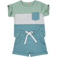 thumbnail image 1 of Ropa de verano para bebé niño pequeño, conjunto de playera de manga corta y pantalón de bolsillo, 2 piezas, 12 meses-4T, 1 of 5
