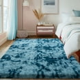 thumbnail image 7 of ZENELESS Indoor Fluffy Rug,5x7 Tie-Dye Peacock Blue Fuzzy Non-Slip Carpets for Living Room Bedroom Home Decor, 7 of 7