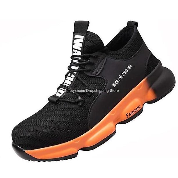 Zapatos de seguridad para hombres, zapatillas de trabajo con punta de acero para hombres, zapatos de trabajo a prueba de perforaciones, botas de seguridad para el trabajo para hombres, zapatos protectores transpirables 40