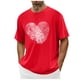 thumbnail image 1 of Tops para hombre, blusas y camisas de cuello redondo y manga corta para hombre. Camiseta/camisa informal de cuello redondo y manga corta con estampado de corazones para hombre. Tops de poliéster para, 1 of 5