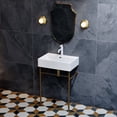 thumbnail image 3 of Claire 24 Ceramic Console Sink White Basin Brushed Gold Legs, 3 of 7