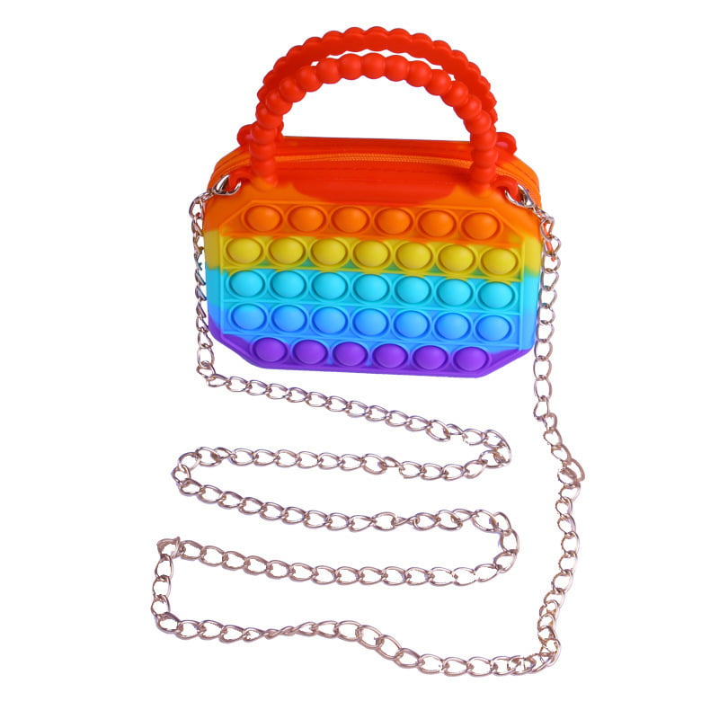 Popit Shoulder Bag Purse Handbag Push Bubble Fidget Sensory Toy Xmas Gift Toys 