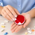 thumbnail image 7 of Round Pill Organizer 4 Compartment Red Small Case for Daily Travel Use, 7 of 7