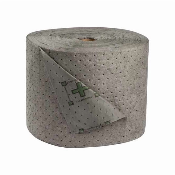 Brady Sorbent Roll, 32 gal, 15 in x 300 ft, Universal, Gray, Polypropylene HT153