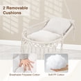 thumbnail image 5 of Hendoct Boho Macrame Hanging Swing Chair with 2 Cushions, Cotton Hammock Chair, 330lbs Capacity, 2 Hanging Methods for Indoor Outdoor Patio (Beige), 5 of 10