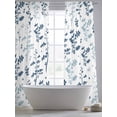 thumbnail image 5 of Blue Botanical Sheer Curtains 84 Inch Length 2 Panels Set, Watercolor Spring Floral Summer Leaf Voile Window Treatment Rod Pocket Curtains Sheers Drapes for Bedroom/Living Room/Kitchen 52"x84"x2, 5 of 7