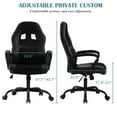 thumbnail image 3 of PC Gaming Chair Ergonomic Computer High-Back Racing with Lumbar Support Armrest Adjustable PU Leather Swivel Rolling Executive Office Desk for Home Adults, Black, 3 of 7