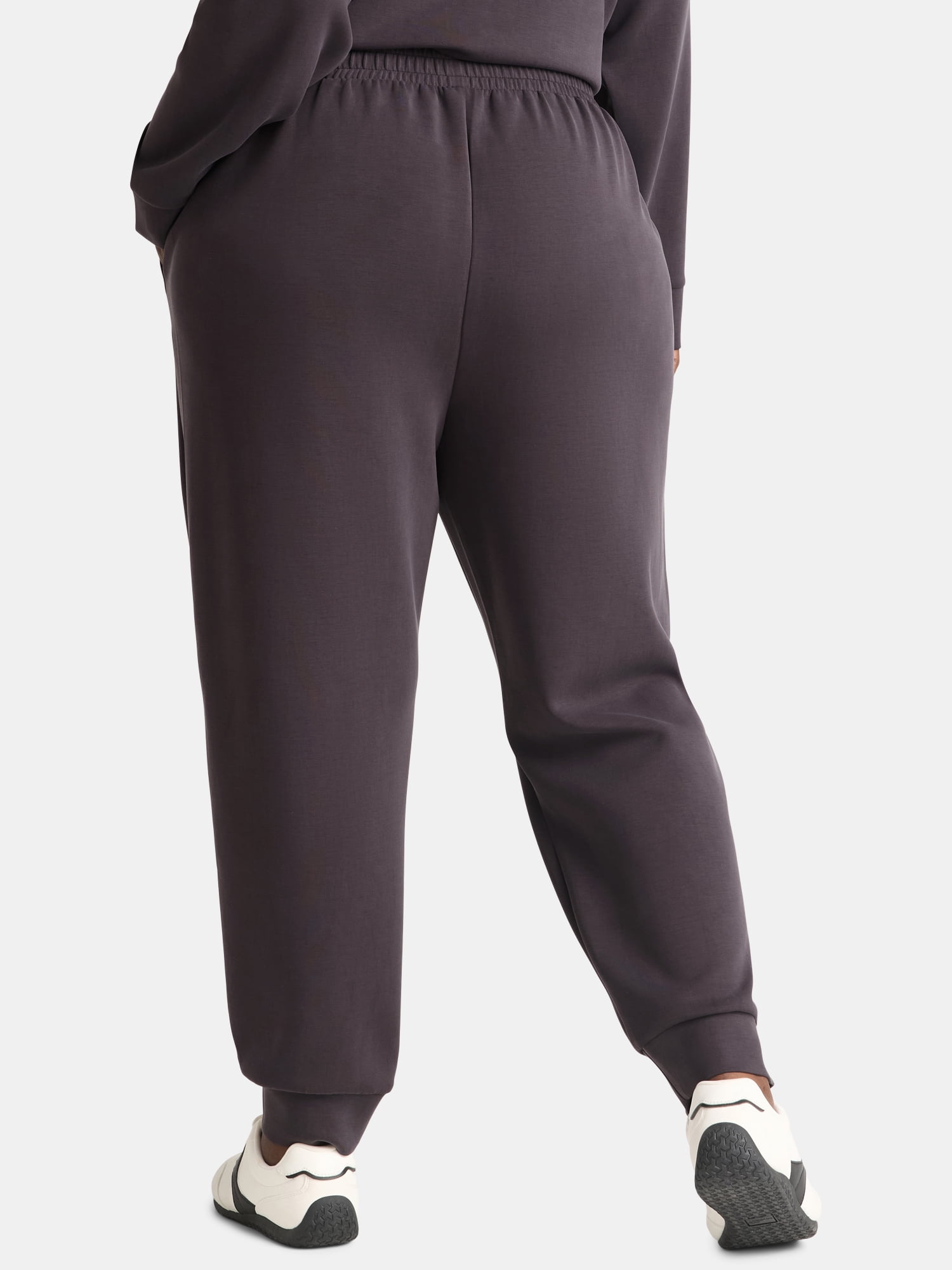 Avia Women's and Women's Plus ScubaKnit Pleat Joggers with Pockets