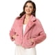 thumbnail image 1 of INSPIRE CHIC - Chaqueta corta para mujer con solapa de muesca y piel sintética esponjosa Rosa M, 1 of 6