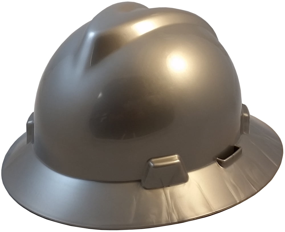495855 Silver MSA Hard Hat,4 pt Ratchet,Silver 