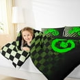 thumbnail image 6 of Manfei Green Dirt Bike Bedding Comforter Set for Boys, Modern Buffalo Checkered Flag Twin Comforter Sets, Motorcycle Sports Reversible Bedding Set, Breathable Home Decor, 2-Piece, 6 of 9