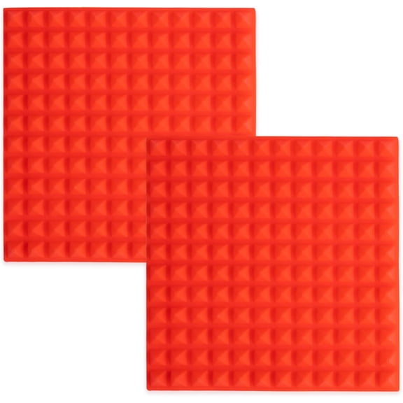 Silicone Baking Mat, 6.7"x6.7" 2 Pack Small Non-Stick Pyramid Baking Mat, Cooking Pan Oven Tray Baking Sheet Pastry Cooking Mat 2 Pack(Red)