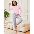 thumbnail image 3 of Ekouaer 2 Pack Womens Pajamas Set Long Sleeve Sleepwear Top and Jogger Pants Lounge Sets Cozy Pjs Loungewear, 3 of 6