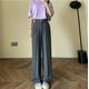 thumbnail image 1 of Pantalones de pierna ancha para mujer, de verano, finos, de cintura alta, colgantes, adelgazantes, rectos, pantalones de traje cortos casuales, combinables con todo, 1 of 6