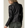thumbnail image 3 of Made by Johnny Women's Panelled Faux Leather Moto Jacket XXL BLACK, 3 of 6
