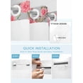 thumbnail image 5 of No Hook Cloth Fabric Shower Curtain with Snap in Liner, Red Floral Waterproof Shower Curtains Set with See Through Top Window, Farmhouse Garden Flowers Botanical Bath Curtains Shower 72"x78", 5 of 6