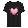 thumbnail image 4 of mihongmao Valentine Graphic T Shirts for Women Casual Round Neck Short-sleeved Christmas Tree Printed T-shirt Black M, 4 of 6