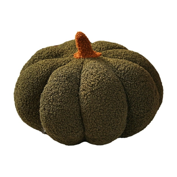 Almohadas de calabaza de Halloween, lindo cojín en forma de 3D, decoración del hogar de Halloween, juguetes de peluche, almohada rellena para sala de De color verde oscuro