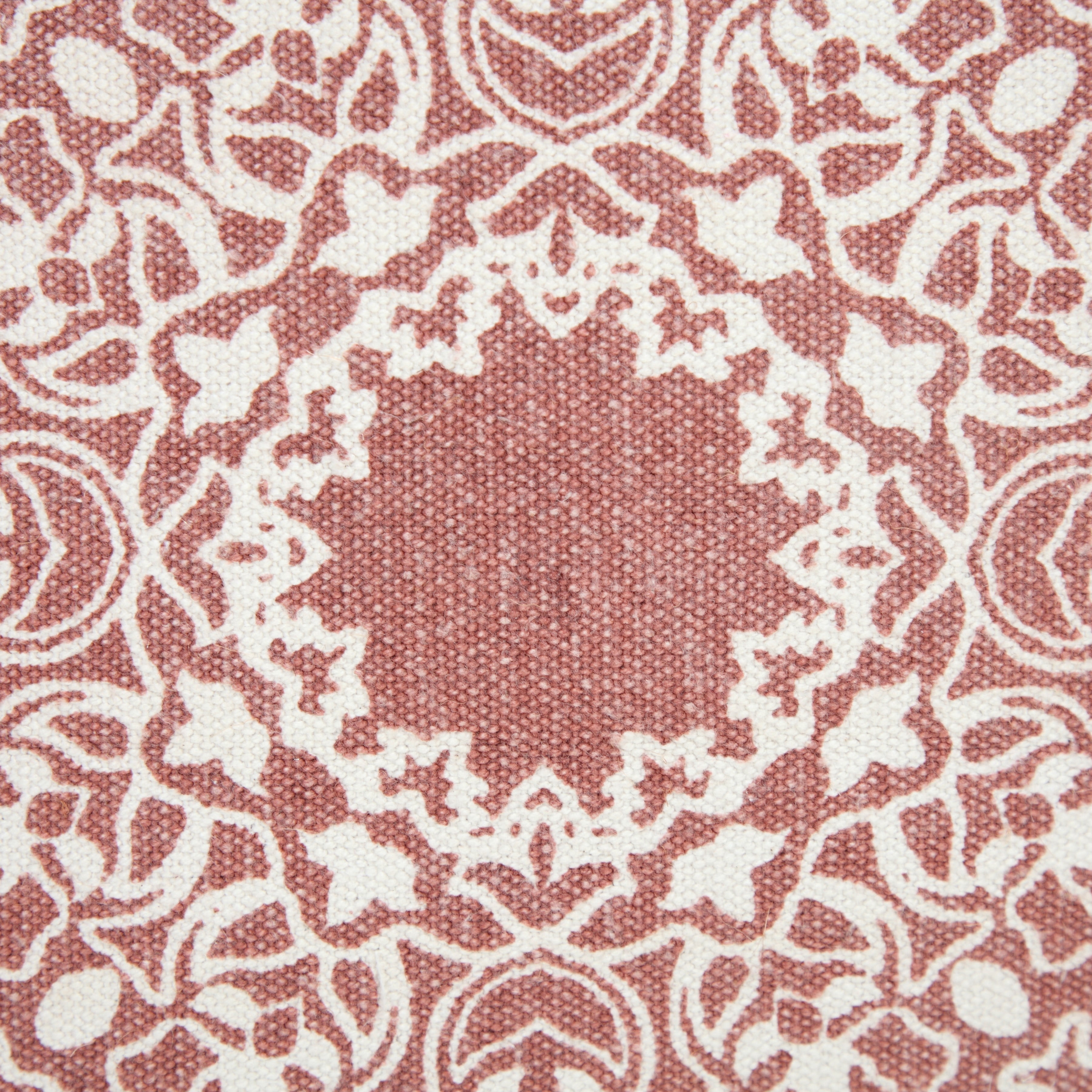 Ox Bay Ava 20" x 20" Red/White Medallion Cotton Adult Decorative Throw Pillow Cover