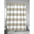 thumbnail image 5 of Shower Curtains for Bathroom-72"x84", Beige and White Stripe Waterproof Bath Curtain Grommet Shower Curtain Set with Hooks, Rustic Country Farm Washable Bath Accessories, 5 of 6
