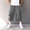 Gray, variant on BVnarty Men's 3/4 Capri Cargo Pants Elastic Waist Drawstring Below Knee Baggy Wide Leg Casual Summer Lightweight Pants with Pockets Dark Blue XXL