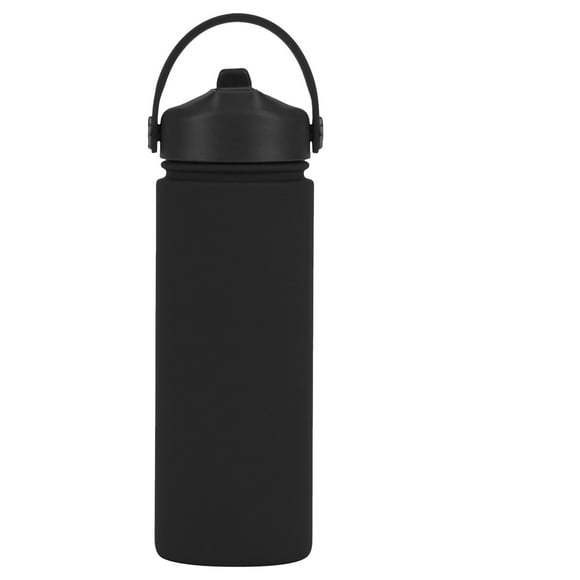 Dienrx 2025 New 500Ml Black 304 Stainless Steel Sports Bottle - Vacuum Insulated | Leak-Proof Straw, Cup Holder-Friendly for Cycling, Hiking, Gym, Fitness Enthusiasts, Commuters