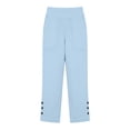 thumbnail image 6 of Linen Pants Women Cotton Linen Pants Comfy Elastic Waist Lounge Pants Lightweight Mid Rise Trousers Trendy Summer Straight Leg Linen Pants, 6 of 7