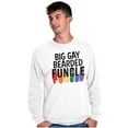 thumbnail image 4 of Big Gay Bearded Funcle Uncle Rainbow Men's Long Sleeve Tee T Shirt Brisco Brands S, 4 of 6
