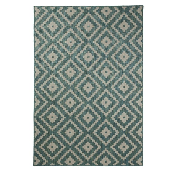 Furnish My Place Outdoor Accent Diamond Rug - 7 ft. 10 in. x 10 ft., Ocean