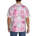 thumbnail image 5 of Xecao offers the Sunflower Rabbit for Men's Casual Short-sleeved Shirt, a button-up collared shirt with a pocket, perfect for beach vacations and yacht travel in the 4X-Large size., 5 of 7