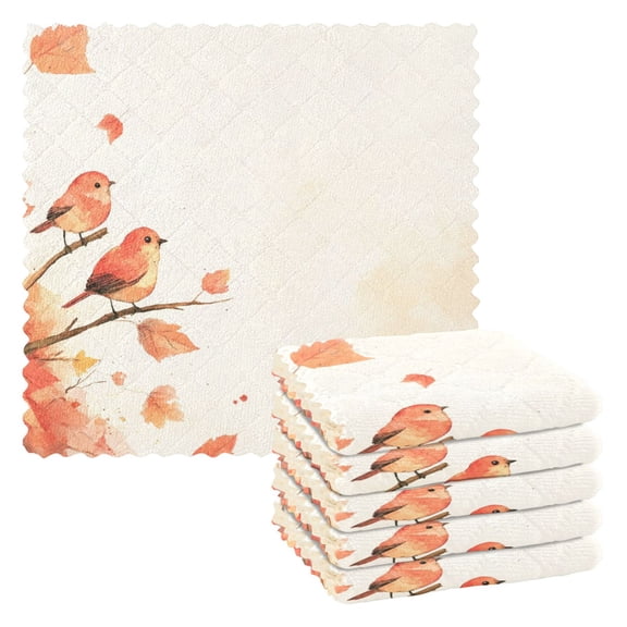 6 Pieces of Kitchen Towels 11x11Inch Kitchen Dish Cloths Kitchen Dish Towels Reuseable Cleaning Cloths The Orange Bird