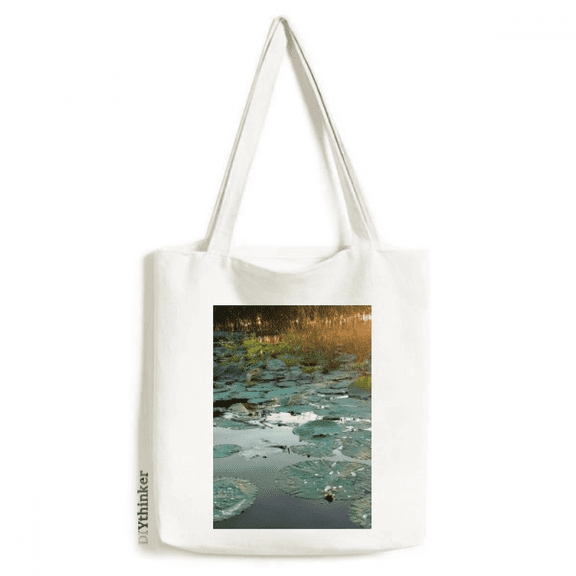 Sunset Pond Tote Canvas Bag Shopping Satchel Casual Handbag